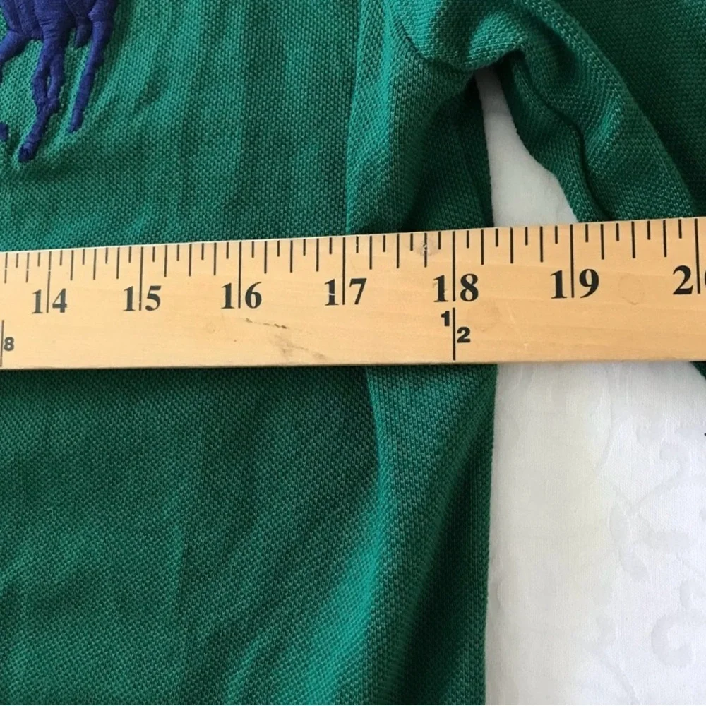 Green Polo Long Sleeve Shirt with Embroidered Logo - Picture 3 of 4